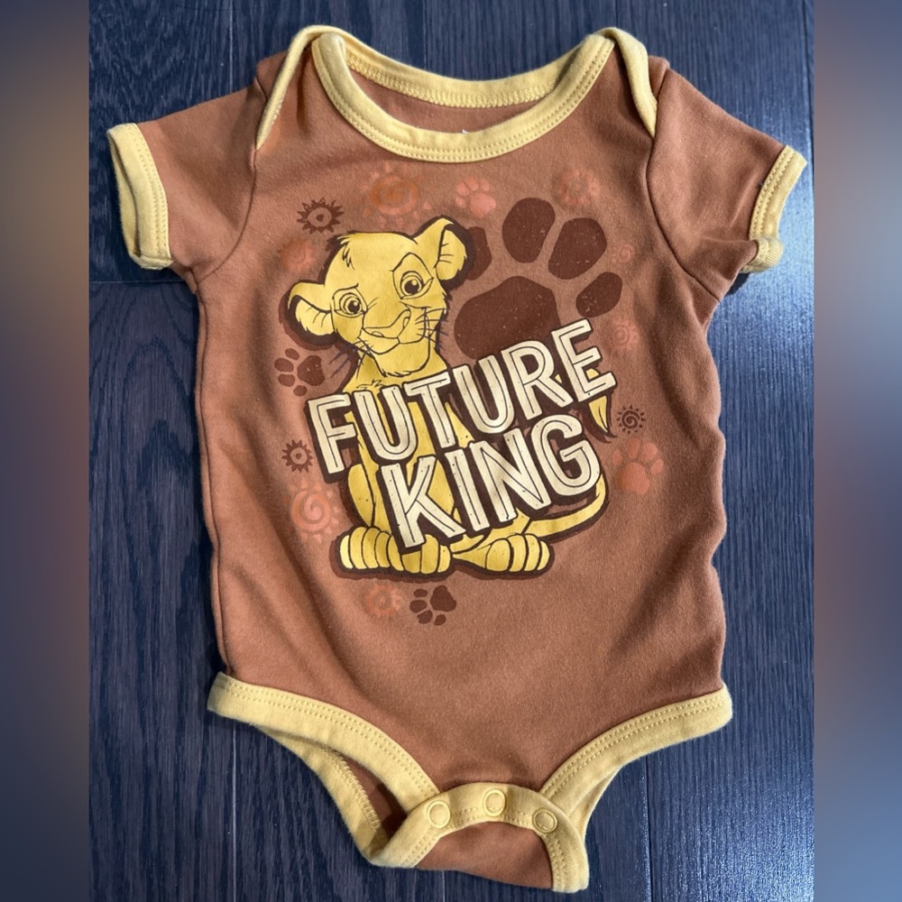 Disney Lion King Brown and Yellow Bodysuit